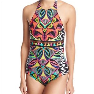 Trina Turk Africana High Neck One Piece Swimsuit